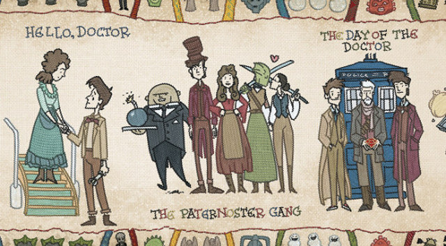 La historia del Doctor Who en un tapiz