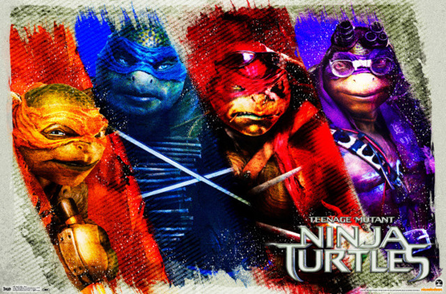Posters de personajes de las Tortugas Ninja de Michael Bay