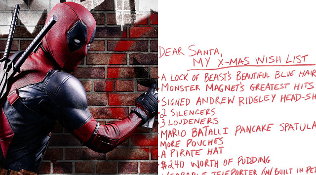 La carta de regalos de Navidad de Deadpool