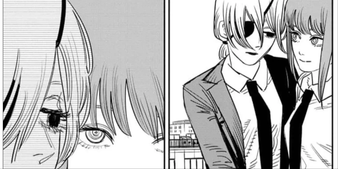 A split image shows Quanxi and Makima in the Chainsaw Man manga