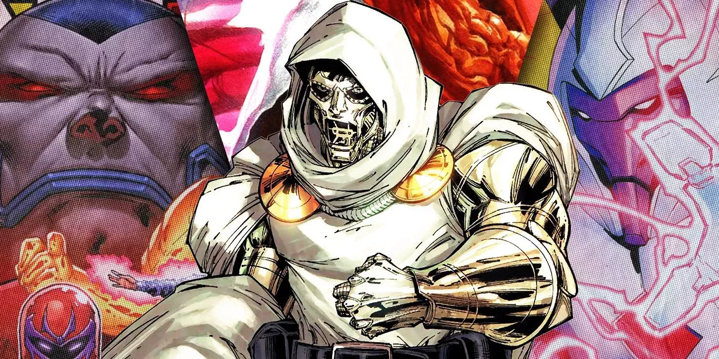 Split Image of Apocalypse, God Emperor Doom, and Nimrod from Marvel Comics