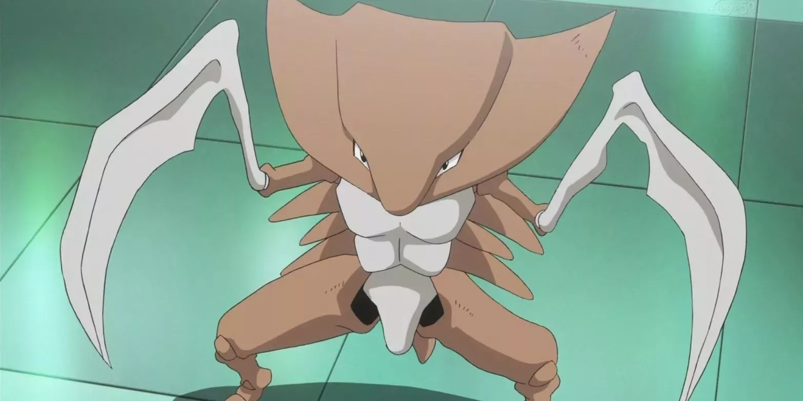 Kabutops holds out its arms in File 3: Giovanni of Pokemon Origins.