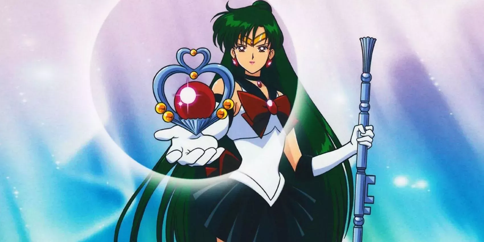 Sailor Pluto uses her powers in Sailor Moon