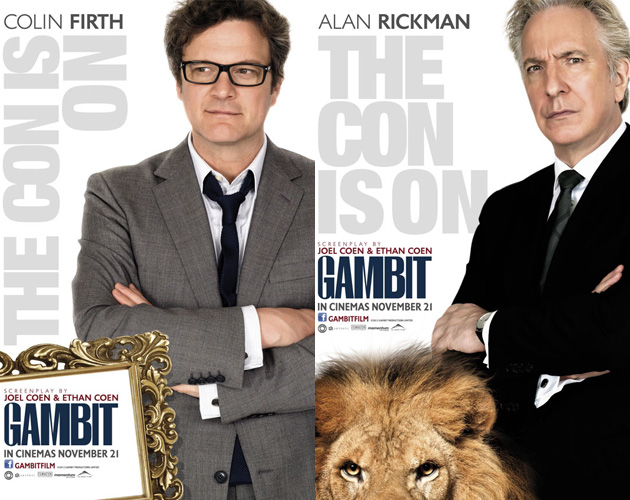 Colin Firth y Alan Rickman en los pósters de personajes del remake de 'Gambit'