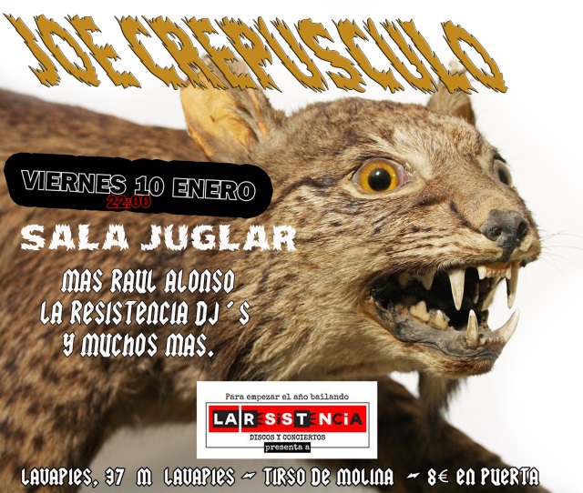 ¡Concierto de Joe Crepúsculo en Madrid en la Sala Juglar este mismo Viernes!