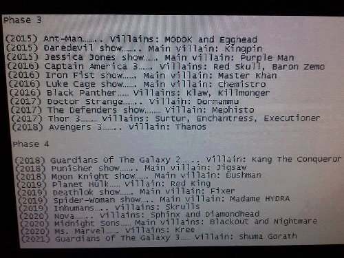  Películas y series de la Fase 3 y 4 de Marvel Studios