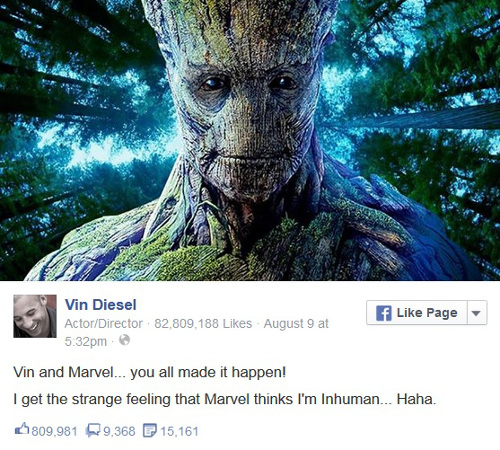 Confirmada la película de Los Inhumanos ¡con Vin Diesel!