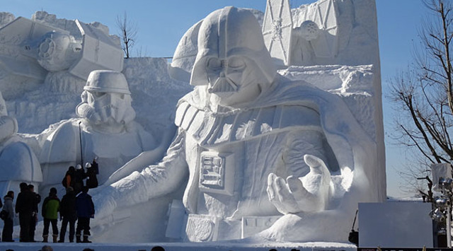 Increíbles esculturas de nieve de Star Wars