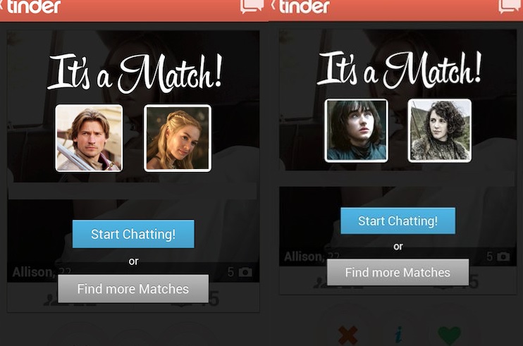 juego de tronos y tinder