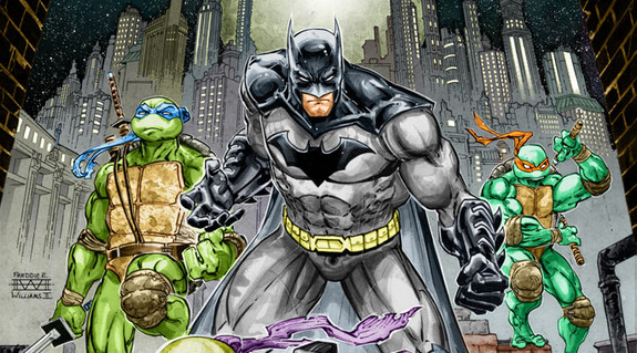 ¿Quieres ver a Batman comiendo pizza con las Tortugas Ninja?
