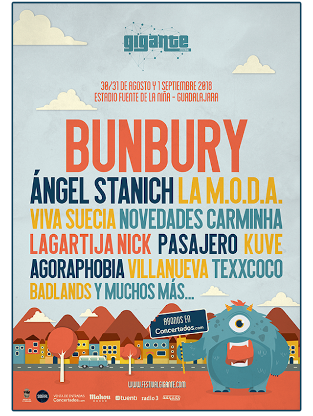 Estupendo cartel para el Festival Gigante 2018