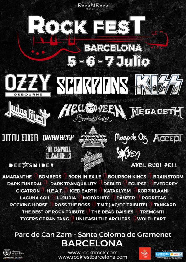 Impresionante cartel para Rock Fest incluye a KISS y Ozzy