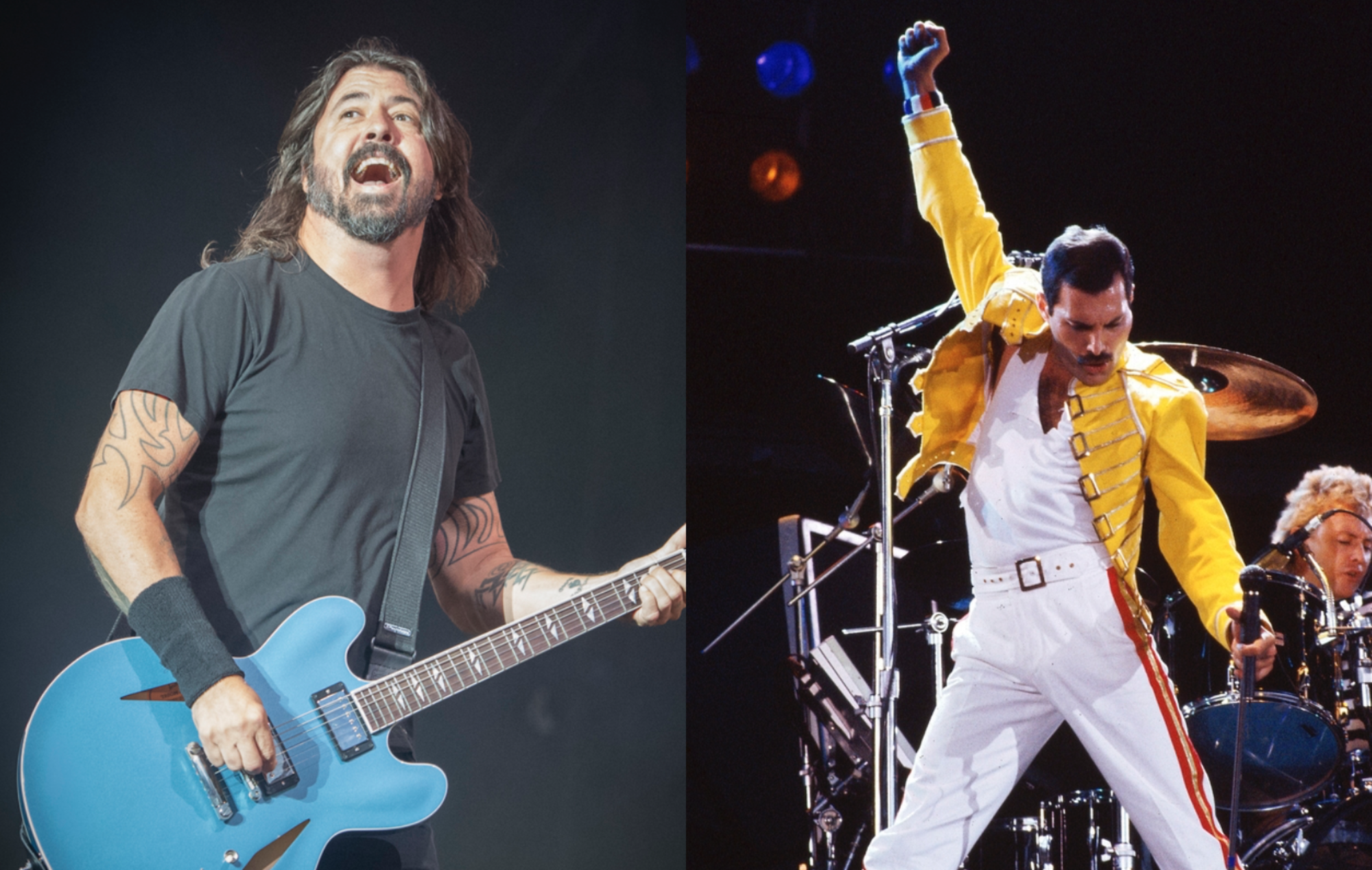 Watch Foo Fighters interpreta la portada de 'Under Pressure' con Freddie Mercury en el Festival de Leeds