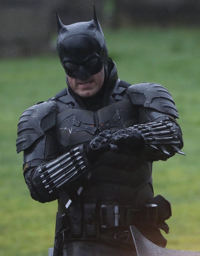 2021 Batman Disfraz Cosplay Disfraz Robert Pattinson inspirado Guantes Máscara