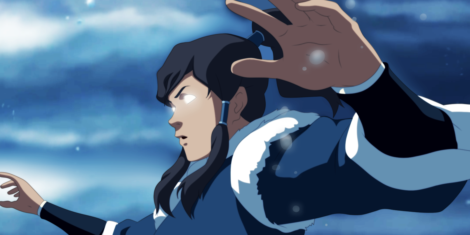 A lo largo de su serie, Korra muestra un completo dominio del Estado Avatar