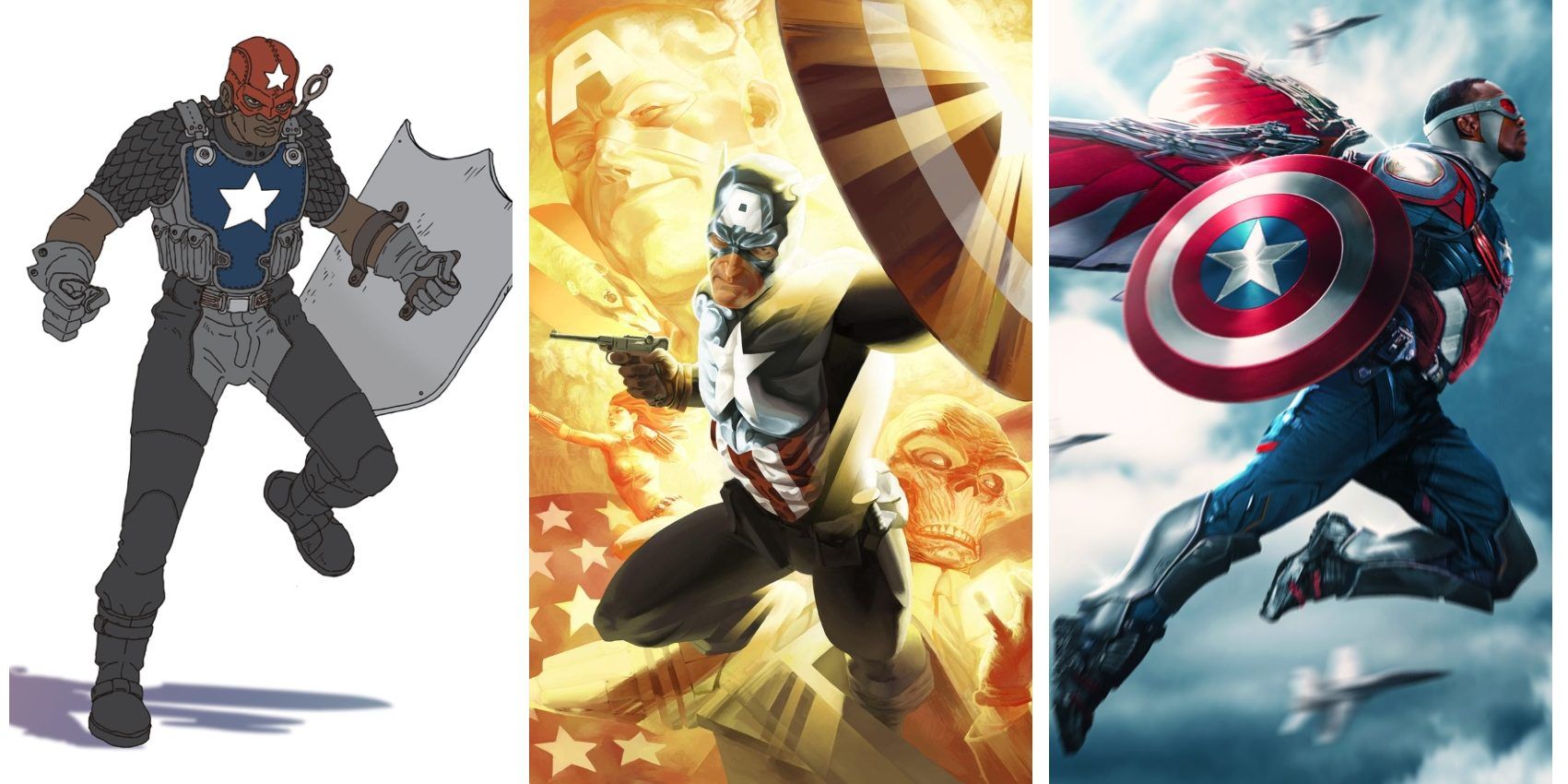 Top 10 Fanart del Capitán América que no son Steve Rogers