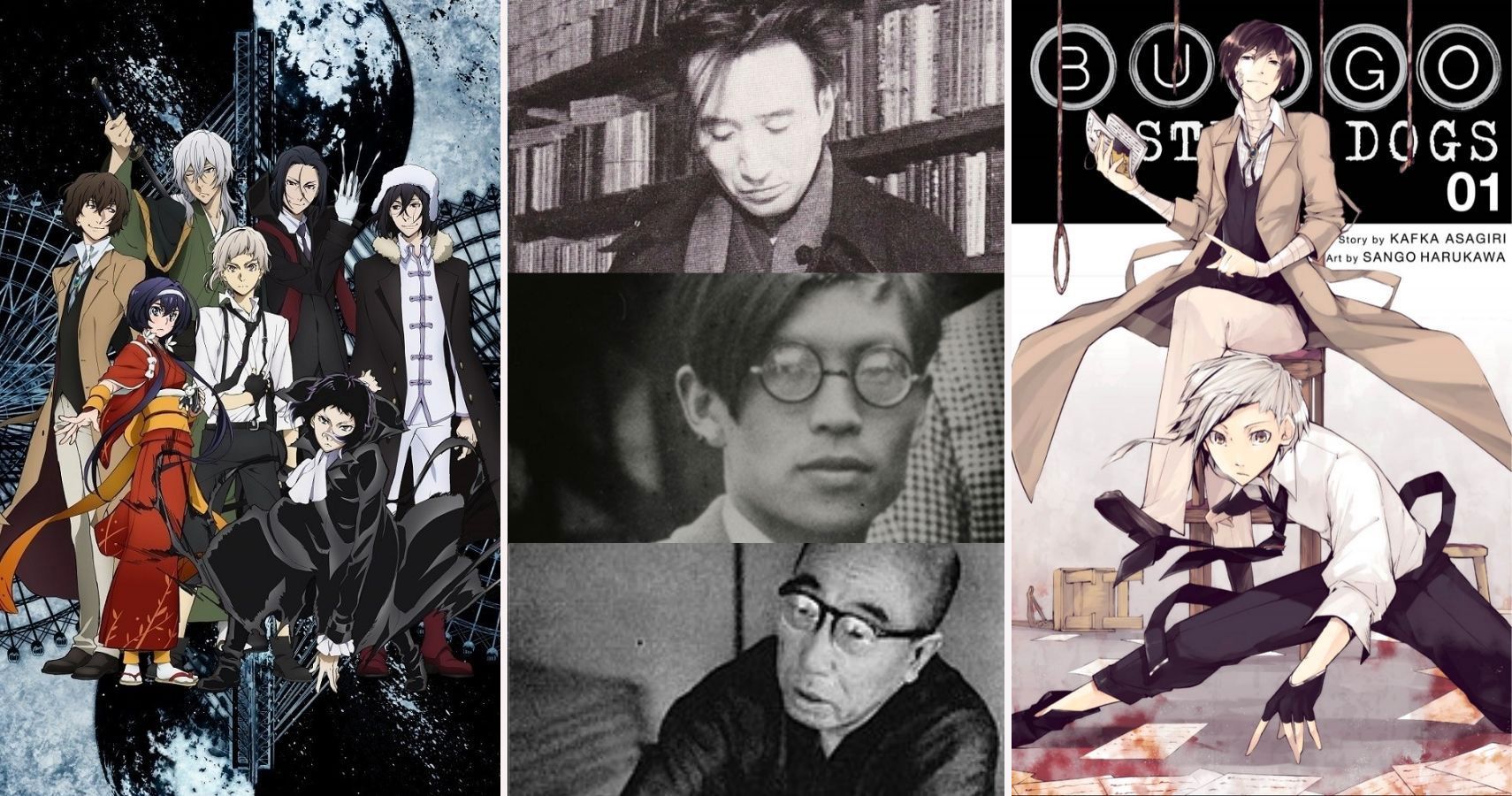 Bungo Stray Dogs. Personajes basados en novelas