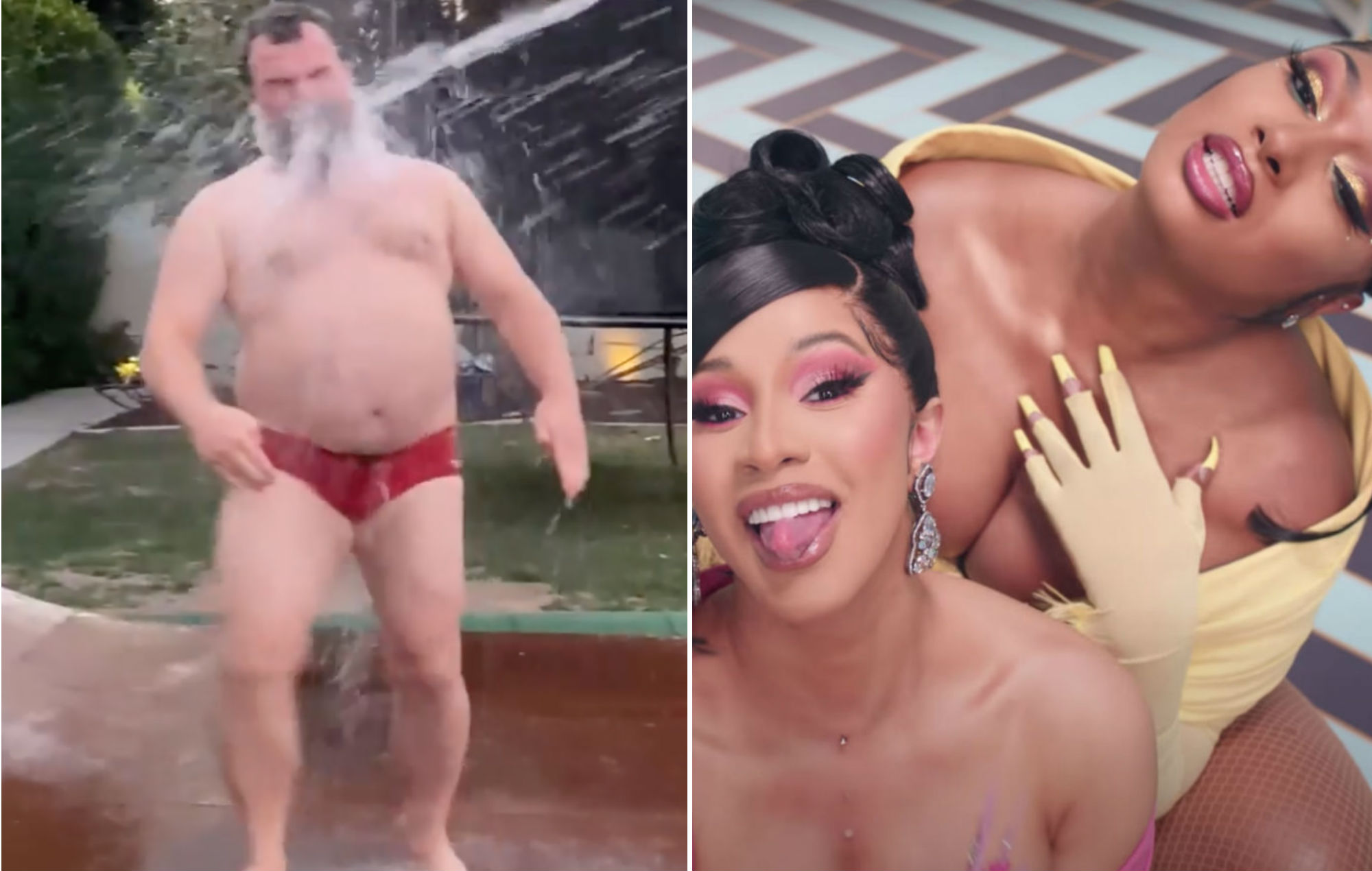 Aquí está Jack Black asumiendo el desafío de baile 'WAP' en su Speedos