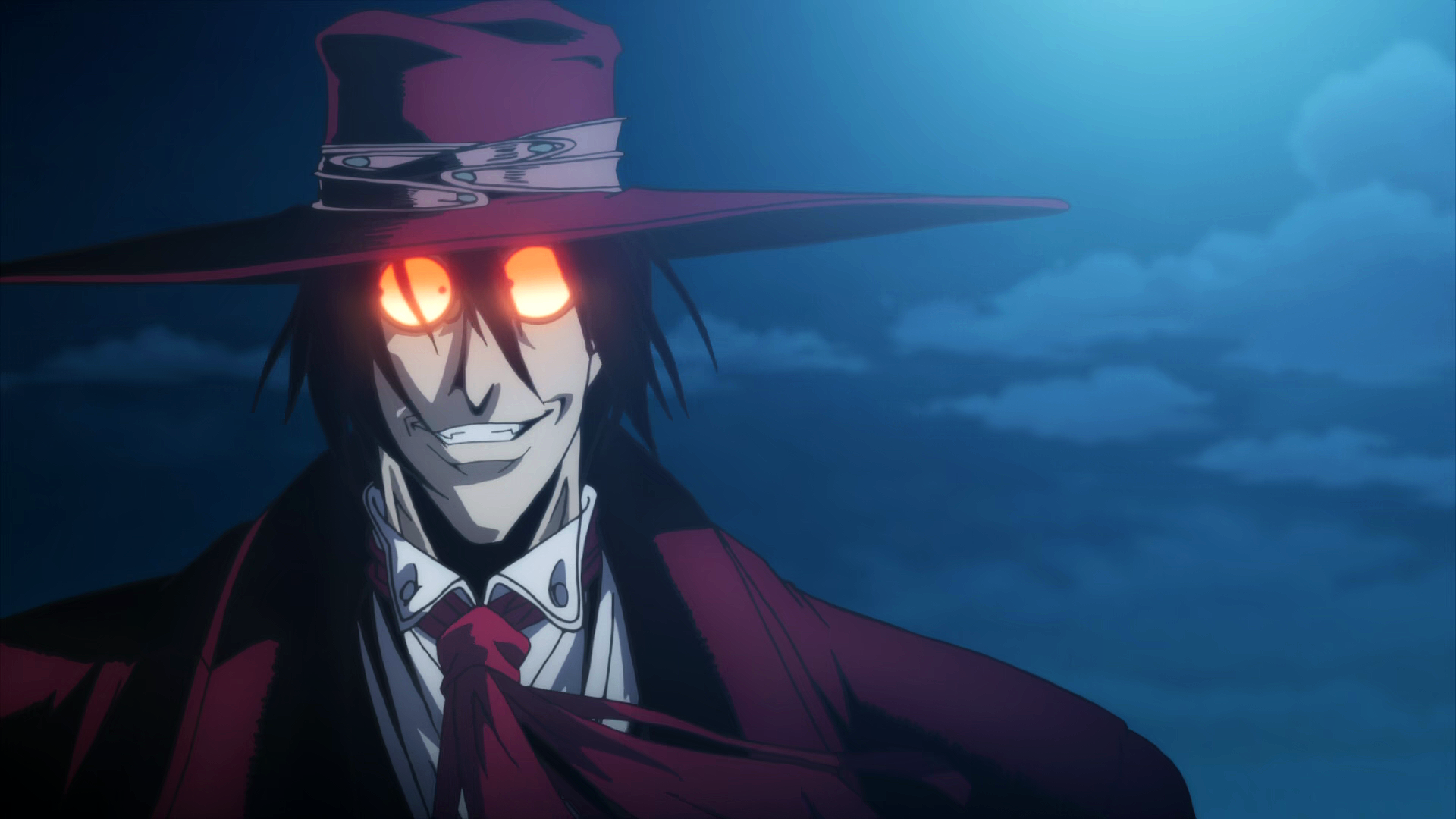 Alucard Smiling As he Shoots a Vampire