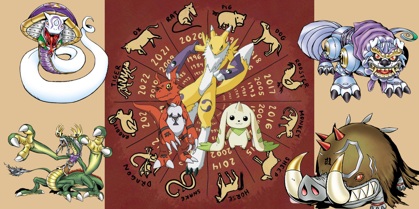 Digimon: Los 12 devas y su correspondiente animal del zodiaco chino