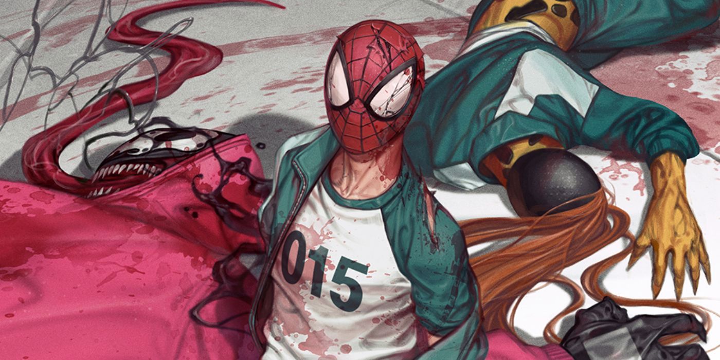 Spiderman gana el juego de los calamares en una sensacional combinación artística de InHyuk Lee