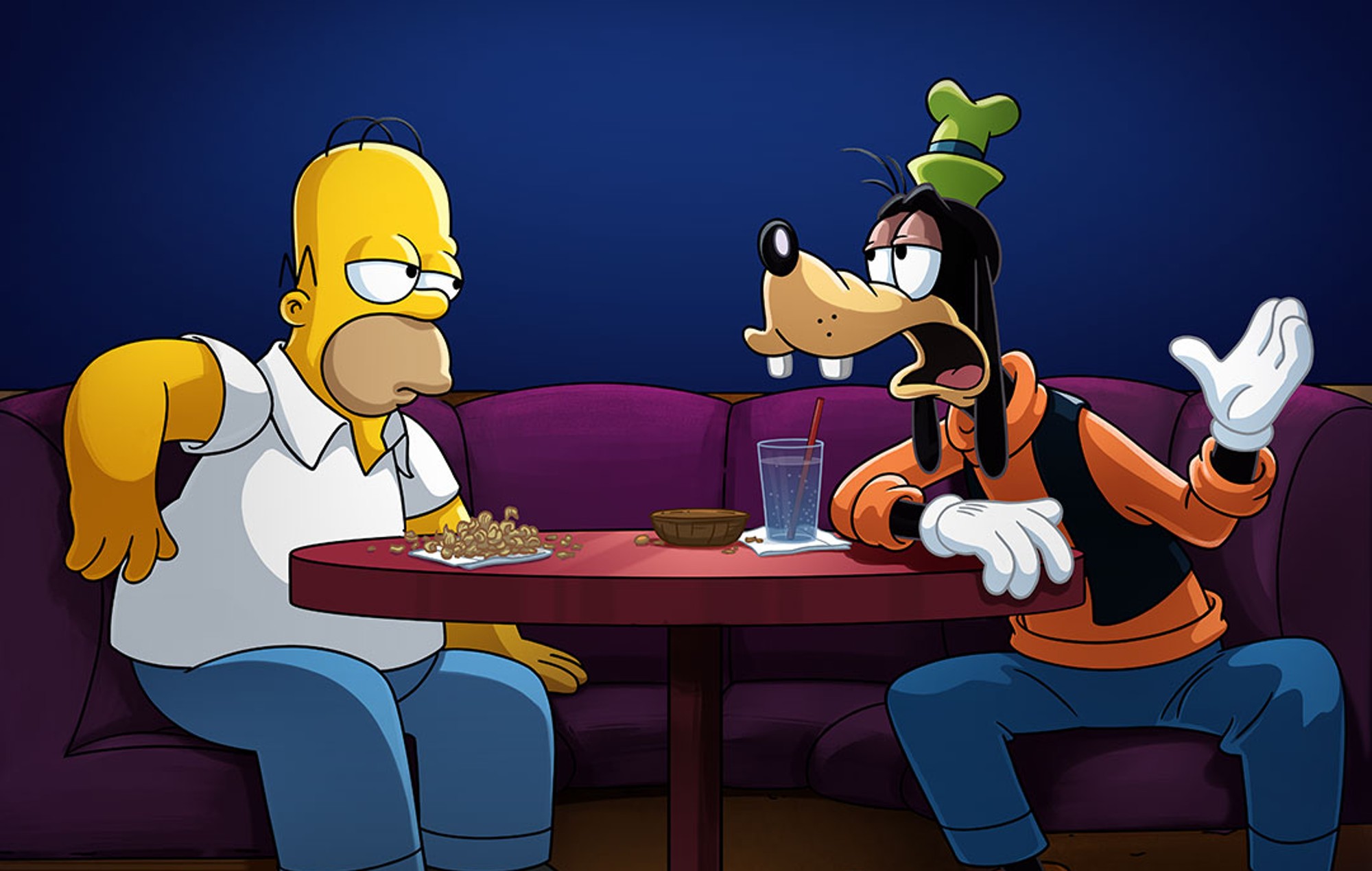 'Los Simpson' desvelan un corto crossover de Disney en el que Homer conoce a Goofy
