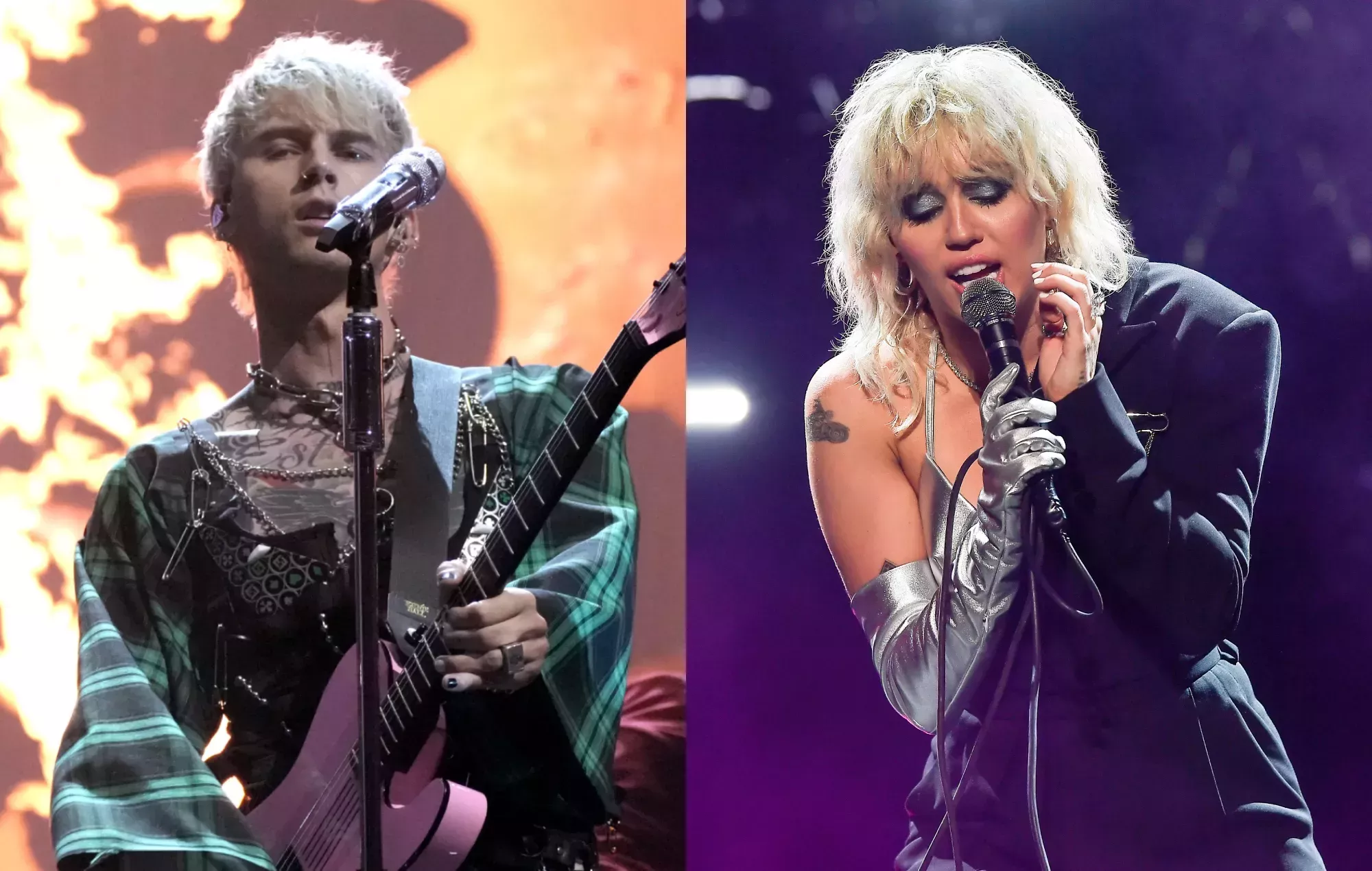Machine Gun Kelly y Miley Cyrus reaccionan a los desaires de los Grammys 2022