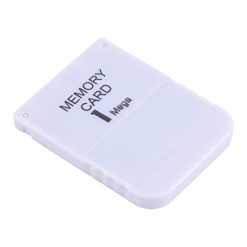 1 MB Memory Card para Playstation 1, Tarjeta de Memoria PS1 Compatible con Sistemas de Juegos Clásicos, Blanco