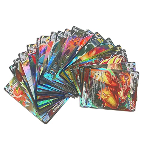 100 Cartas Pokemon V-VMAX Español - Contienen 100 Cartas V-VMAX de Alta Potencia Aleatorias - V - VMax Gigamax - Carta de Batalla - Carta Coleccionables (100 Cartas Brillante)