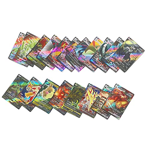 100 Cartas Pokemon V-VMAX Español - Contienen 100 Cartas V-VMAX de Alta Potencia Aleatorias - V - VMax Gigamax - Carta de Batalla - Carta Coleccionables (100 Cartas Brillante)