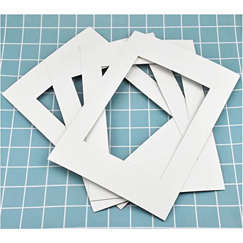 10pcs Paspartús,A4 Talla Papel Paspartú para Fotos, Blanco Marco de Cartulina para Enmarcar Imágenes, Carteles,Adecuado para Imagen Fotográfica de 7.5 x 5.5 Pulgadas