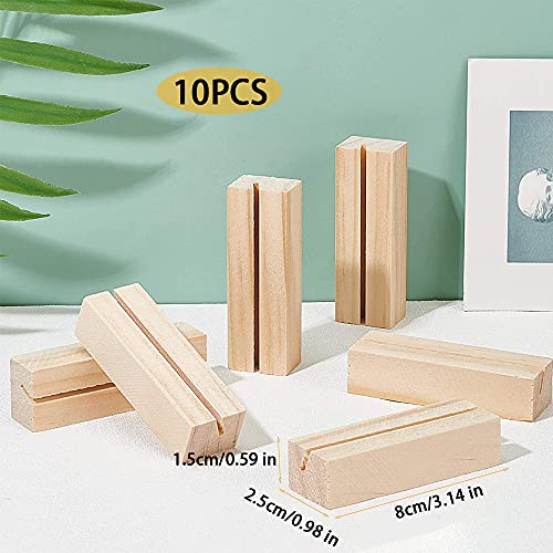 10pcs Soportes Tarjetas Madera Soporte Tarjetas Mesa Boda Rectangular Soporte Fotos Madera Soporte de la Foto del Portatarjetas Mesa para Portatarjetas de Boda Tarjetero Menú de Madera