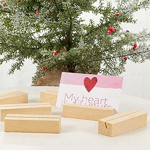 10pcs Soportes Tarjetas Madera Soporte Tarjetas Mesa Boda Rectangular Soporte Fotos Madera Soporte de la Foto del Portatarjetas Mesa para Portatarjetas de Boda Tarjetero Menú de Madera