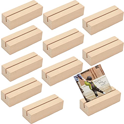 10pcs Soportes Tarjetas Madera Soporte Tarjetas Mesa Boda Rectangular Soporte Fotos Madera Soporte de la Foto del Portatarjetas Mesa para Portatarjetas de Boda Tarjetero Menú de Madera