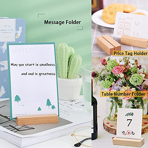10pcs Soportes Tarjetas Madera Soporte Tarjetas Mesa Boda Rectangular Soporte Fotos Madera Soporte de la Foto del Portatarjetas Mesa para Portatarjetas de Boda Tarjetero Menú de Madera
