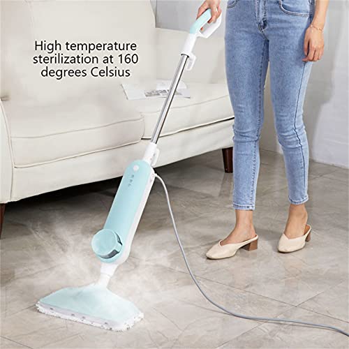 160 Degrees Celsius High Temperature Steam mop, Deep Cleaning, Killing 99.99% of Bacteria, 3 Levels arbitrarily Adjustable, Suitable for Carpet, Wood Floor, Ceramic Tile, Marble.-Sky Cyan