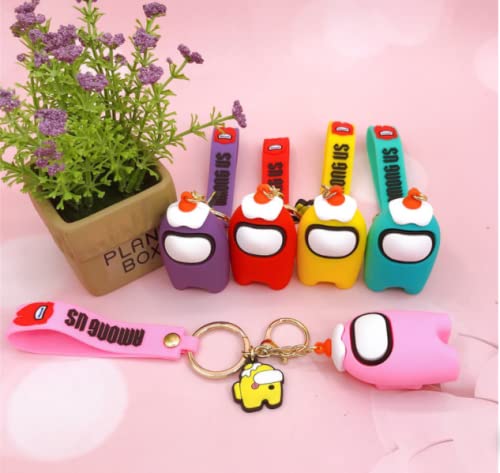 1pc Cute Among Us Llavero Silicona Lovely Cartoon Key Ring Colgante Bolsa Charm para Niñas Niños Entre Juegos de Personajes Accesorio (amarillo)