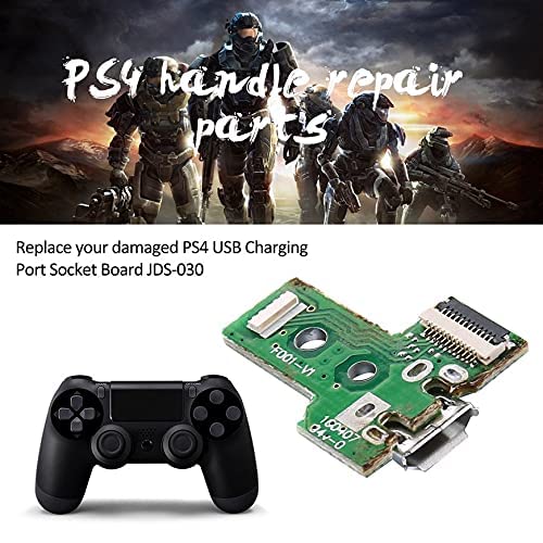 1pc JDS-030 Tarjeta de Puerto de Carga Micro USB para Mando PS4, Replacement Placa de Conectores de Carga Adaptador con Flex Cable para Controlador Playstation DualShock 4