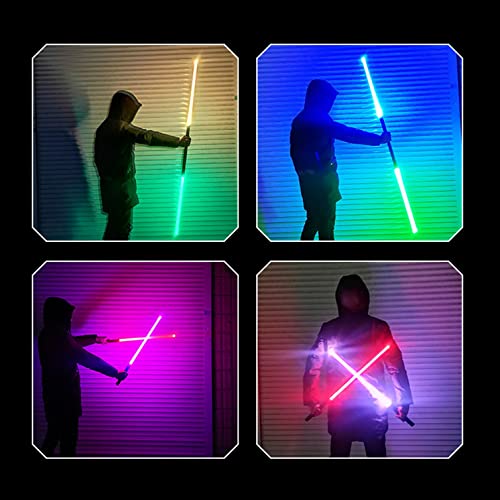 2 en 1 Star Wars Sable Espada láser Lightsaber LED-RGB 7 Colores Que cambian LED Espadas láser Recargables Juguete Regalo Cosplay Juguete Espada Cosplay Jedi Knight B,2 Pieces