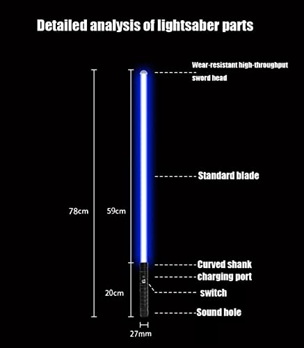 2 en 1 Star Wars Sable Espada láser Lightsaber LED-RGB 7 Colores Que cambian LED Espadas láser Recargables Juguete Regalo Cosplay Juguete Espada Cosplay Jedi Knight B,2 Pieces