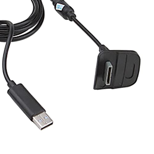 2-in-1 USB Playing and Charging Cable for XBox 360 - Black [Importación Inglesa]