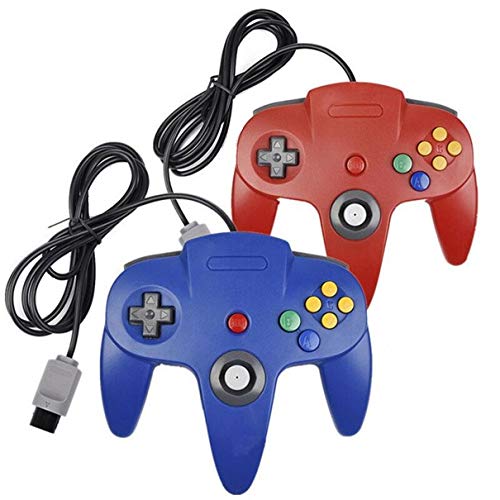 2 mandos para Nintendo 64 N64 rojo y azul con extensiones Gamepad Joypad