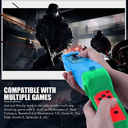 2 Paquetes Pistola de Disparos Compatible con Nintendo Switch Joy-Con, Disparos para Juegos de Caza Pistola de Tiro, Switch Shooting Game Gun Joy-Con Gun Controller Hand Grips