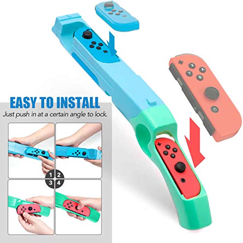 2 Paquetes Pistola de Disparos Compatible con Nintendo Switch Joy-Con, Disparos para Juegos de Caza Pistola de Tiro, Switch Shooting Game Gun Joy-Con Gun Controller Hand Grips