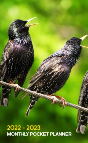 2022-2023 Monthly Pocket Planner: Cute Birds Book Cover | 2 Year Small Pocket Planner Appointment Calendar Purse | 24 Months Two Year Personalized Planner & Organizer Agenda Jan 2022-Dec 2023