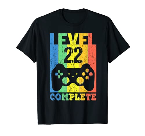 22 Años Cumpleaños Hombre Mujer Regalo Divertido Level 22 Camiseta