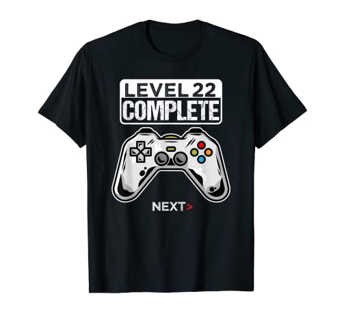 22 años cumpleaños regalo videojuegos level 22 completos Camiseta