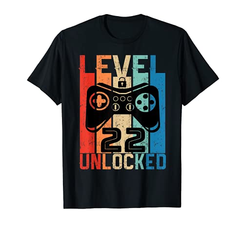 22 Años Cumpleaños videojuego level 22 unlocked nacido 1999 Camiseta