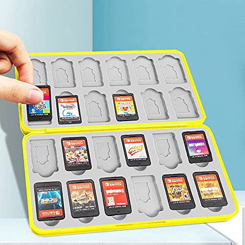 24 tarjetas de juego para Nintendo Switch o Micro SD tarjetas de memoria plegables, funda protectora rígida, resistente a los golpes, resistente al agua (Fruit Pikachu)
