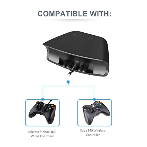 2.5mm Jack Micrófono Auricular a 3.5mm convertidor de adaptador de audio para Microsoft Xbox 360 Controlador de auriculares auriculares